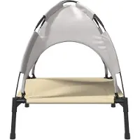 vidaXL Lit pour chien, 63 x 49,5 x 60 cm, acier, argenté, gris