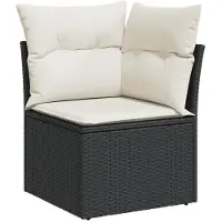 vidaXL Ensemble de 10 canapés de jardin avec coussins noir poly rotin