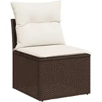 vidaXL Ensemble de jardin canapé 8 pièces avec coussins Marron Poly rotin