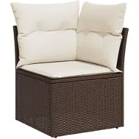 vidaXL ensemble de 5 canapés de jardin avec coussins Marron Poly Rattan