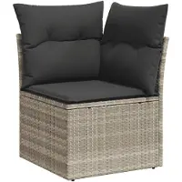 vidaXL Ensemble de salon de jardin 6 pièces avec coussins gris clair Poly rotin
