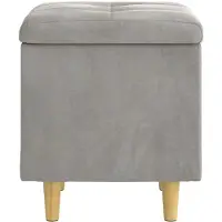 vidaXL Coffre de rangement en velours, gris clair, 40 x 40 x 45 cm