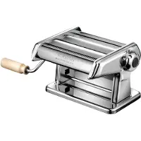 Imperia Titania. Machine de pates. 100% fabrique en Italie. Machine de pates fraches en acier. Rouleau manuel avec manivelle. Cree des feuilles