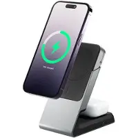 Alogic MSCDD chargeur 15W 2en1 avec support mag. Qi noir