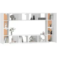 vidaXL Ensemble de 8 meubles TV blanc en bois composite