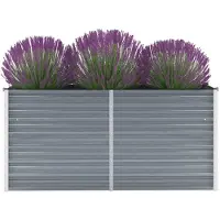 vidaXL Lit surélevé de jardin Acier galvanisé 160x40x77 cm Gris