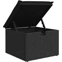 vidaXL Ensemble de salon de jardin 7 pièces avec coussins noir poly rotin