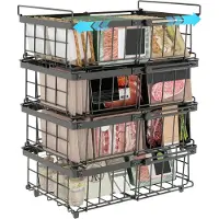 Merkloos Omgoods - Ensemble de 4 paniers de rangement pour congélateur, couleur noire
