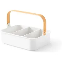 Merkloos Omgoods - Boîte de rangement multifonctionnelle avec poignée en bois