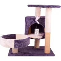 Merkloos Omgoods - Arbre à chat Lyon - Griffoir avec zone de repos confortable et jouets