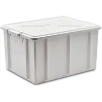 Merkloos Boîte de rangement en plastique avec couvercle, 50 x 40 x 26 cm