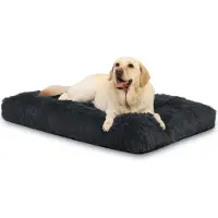Merkloos Omgoods - Coussin pour chien lavable, pour grandes races - Doux, 111 x 81 cm, gris anthracite