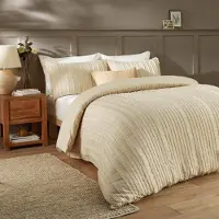 Merkloos Omgoods - Ensemble de couette Harrison à rayures - Design minimaliste texturé