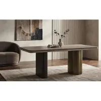 AEA Table à manger beige, couleur marron, rectangulaire, design moderne, de haute qualité, intemporelle