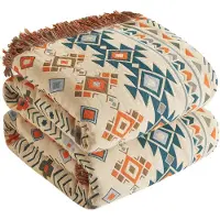 Merkloos Solidchoice - Couverture bohème - 100% coton, couvre-lit en mousseline double face, 200 x 230 cm