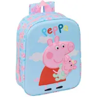 Safta Sac à dos Peppa Pig en 3D, 6 litres, couleur bleue, pour enfants, taille unique
