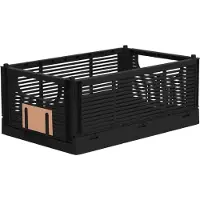 Merkloos Boîte de rangement pliable XL, robuste, empilable, de couleur noire
