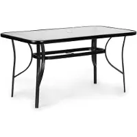 Multigarden Table de jardin en verre 140 x 80 cm pour terrasse ou balcon