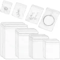 Merkloos Omgoods - Pochette pour bijoux (120 pièces) - Sac de rangement en PVC - Anti-ternissement - Fermeture éclair - Transparent - Multifonctionnel - Sachets de rangement