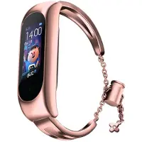 Hurtel Replacer la bande de métal bracelet pour Xiaomi Mi Band 6 / 5 / 4 / 3 rose (Acier inoxydable), Sangles de montre, Pink