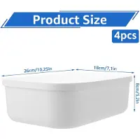 Merkloos Ensemble de 4 boîtes de rangement - En plastique avec couvercle - Empilables - Avec poignée - Multifonctionnelles - Capacité de 4 litres - Boîtes de rangement
