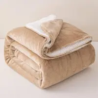 Merkloos Couette en polaire Sherpa double face, idéale pour un lit ou un canapé