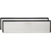 Merkloos Omgoods - Clapet de boîte aux lettres, dimensions extérieures : 295 mm x 75 mm - En acier inoxydable, durable
