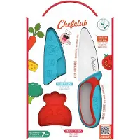 Chefclub Couteau De Cuisine Le Couteau Du Chefs Kids Bleu Et Rouge