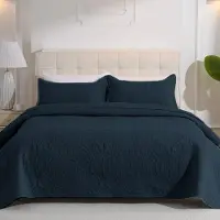 Merkloos Omgoods - Couverture de canapé - Couverture de lit légère, bleu foncé