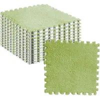 OEM 10 tapis en peluche, doux, adaptables, antidérapants, et faciles à assembler (vert néon)