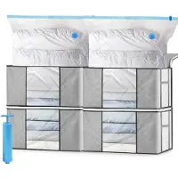 Merkloos Boîtes de rangement de 90 litres - Boîtes de déménagement - Sacs de rangement - Sacs de rangement sous vide - Gain de place - Poignée renforcée - Sacs de rangement
