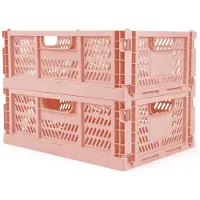 Merkloos Lot de 2 boîtes de rangement - Boîtes en plastique empilables et pliables, idéales pour la maison et le bureau