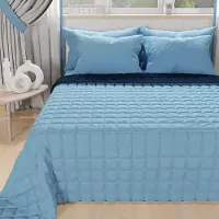 Merkloos Omgoods - Couette pour lit français - Bleu clair et bleu nuit