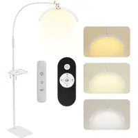 Puluomis Lampadaire LED Beauty, lampe réglable en hauteur avec télécommande, 3 températures de couleur et variateur continu, col de cygne à 320° pour extension des cils