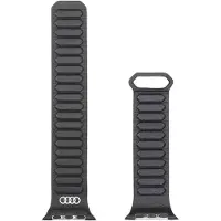 Audi Bracelet Apple Watch 44 mm en cuir magnétique noir
