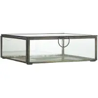 Merkloos Boîte de rangement en verre et en métal, de forme carrée