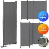 Northio Paravent de jardin et de pièce pliable à 4 panneaux 167 x 216 cm Gris MultiGarden