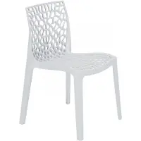 Vente-unique Chaise empilable - plastique - blanc - DIADEME