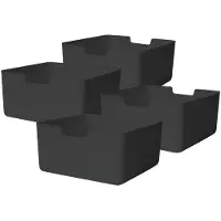 Merkloos Lot de 4 boîtes de rangement - 31 x 31 x 15 cm - Gris anthracite