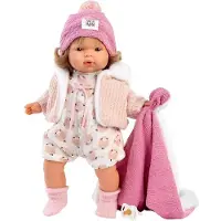 Llorens Bébé Pleurnichard Lola Avec Couverture Corps En Tissu Et Mécanisme Sonore 38 Cm Rose Rose One Size