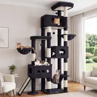 Merkloos Arbre à chat Kratzbaum XXL, 225 cm de hauteur, avec 3 cachettes