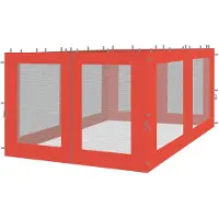 Merkloos Ensemble de 4 panneaux latéraux avec moustiquaire pour tonnelle de jardin 3x3 mètres