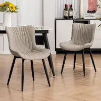 Merkloos Ensemble de 2 chaises de salle à manger, couleur kaki