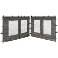 Merkloos 2 panneaux latéraux en PE avec fenêtre, dimensions 300x195 cm, pour pavillon