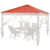 Merkloos Toit de remplacement pour pavillon de jardin, dimensions 3x3 mètres, couleur rouge-orange