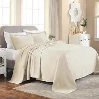 Merkloos Solidchoice - Couverture de lit de luxe ivoire avec taies d'oreiller assorties