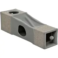SUGIFT Tunnel de jeu pour chats, en peluche et en sisal, couleur marron/gris