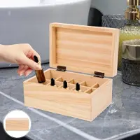 Markenlos Organisateur en bois pour 5 flacons, étui de voyage avec plusieurs compartiments, idéal pour les huiles essentielles