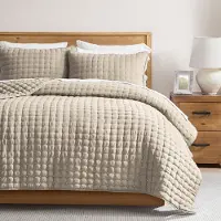 Merkloos Elzusha - Housse de couette douce pour 2 personnes, 200 x 220 cm, couleur beige