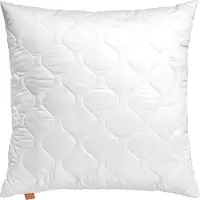 Unyqoos Coussin Comfort 100, 45 x 45 cm – Coussin décoratif et de confort, blanc, housse en microfibre, garnissage HCS ( Oeko-Tex Standard 100), lavable jusqu'à 60°C, adapté au sèche-linge